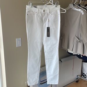 never worn! White Cambio stretch straight leg jeans with tags still on!